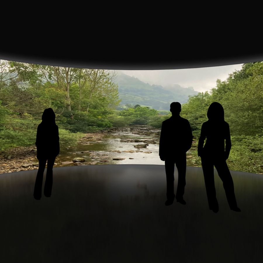 Previsualización de audiovisual inmersivo en pantalla LED