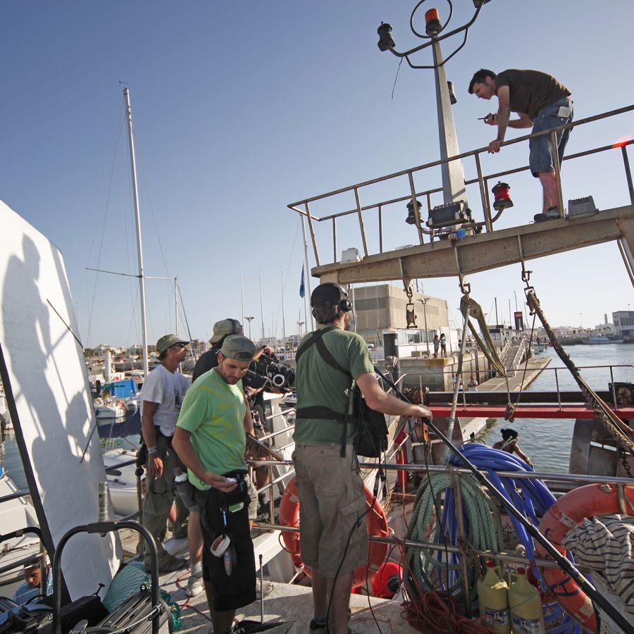 El equipo en otro momento del rodaje