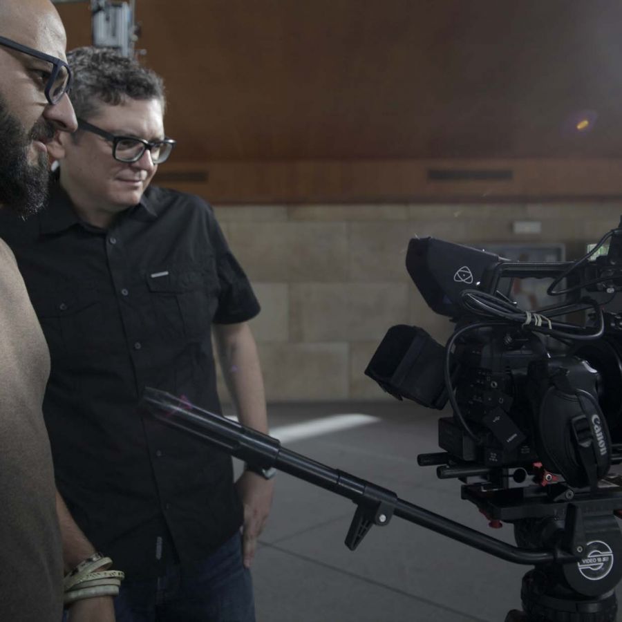 Antonio Galisteo y Angel Tirado durante el rodaje del documental