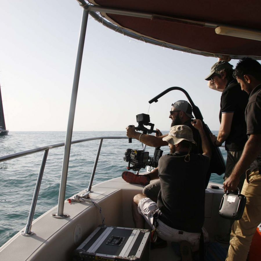 Rodaje de velero en alta mar. Abu Dabi