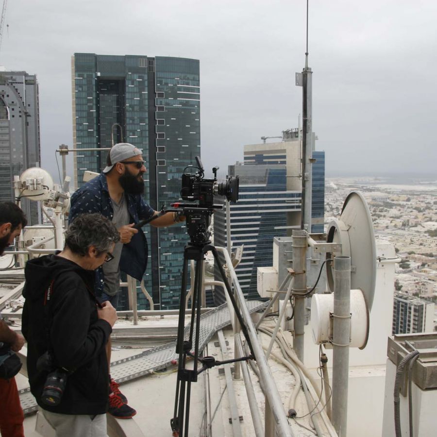 Rodaje desde el World Trade Center de Dubai